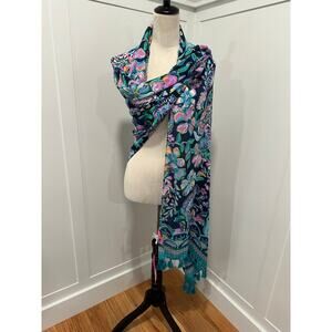 NWT Lilly Pulitzer Resort Scarf High Tide Navy She’s Got Sol